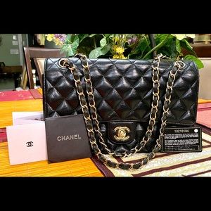 Chanel vintage quilted caviar